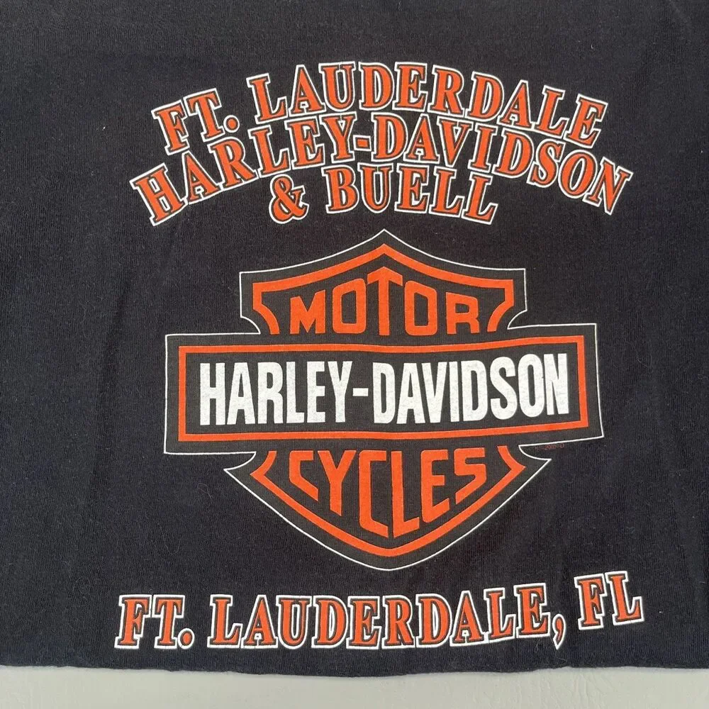 Harley Davidson Purple Wings Gas Tank Riders Ft Lauderdale FL T-Shirt Mens L - Picture 10 of 10